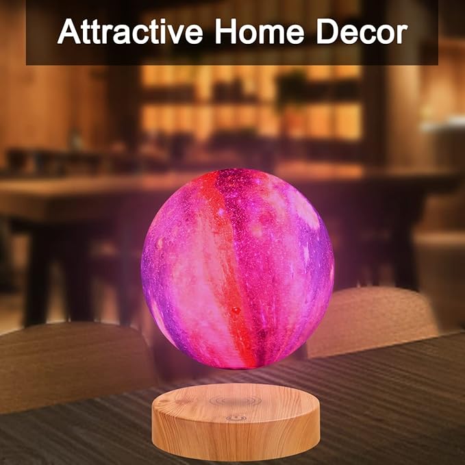 VGAzer Levitating Moon Lamp,Floating and Spinning in Air Freely with 3D Printing LED Moon Light Has 16 Colors 20 Modes for Unique Christmas Gifts,Room Decor (16 Colors Galaxy Moon)