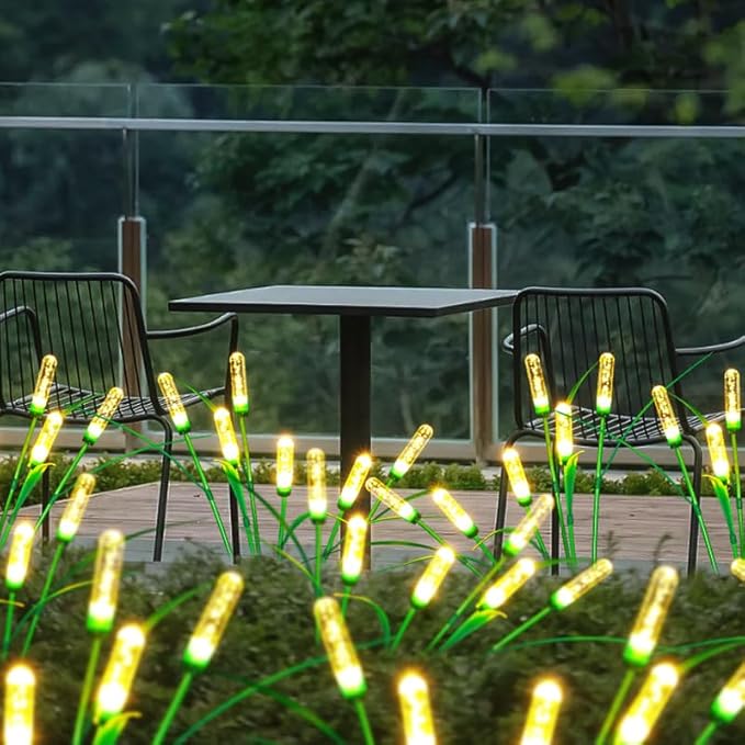 Solar Outdoor Garden Lights,4 Pack LED Solar Swaying Lights for Garden Patio Yard Pathway Walkway Wedding Party Christmas Landscape Lighting(Warm White)