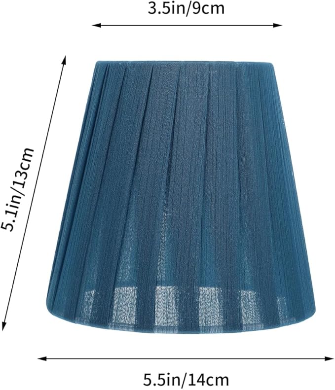 Decor Translucent Gauze Lamp Shade Pleated Light Translucent Lampshade for Table Lamp Floor Pendant Light 5.5x5.5x5.1 inch Blue Pleated Shade