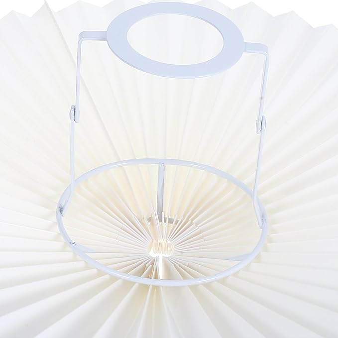 12.20 Inch Pleated Fabric Umbrella Lampshade with Rotatable Iron Frame Soft Light Diffuser Table Lamp Shade for Home Decoration