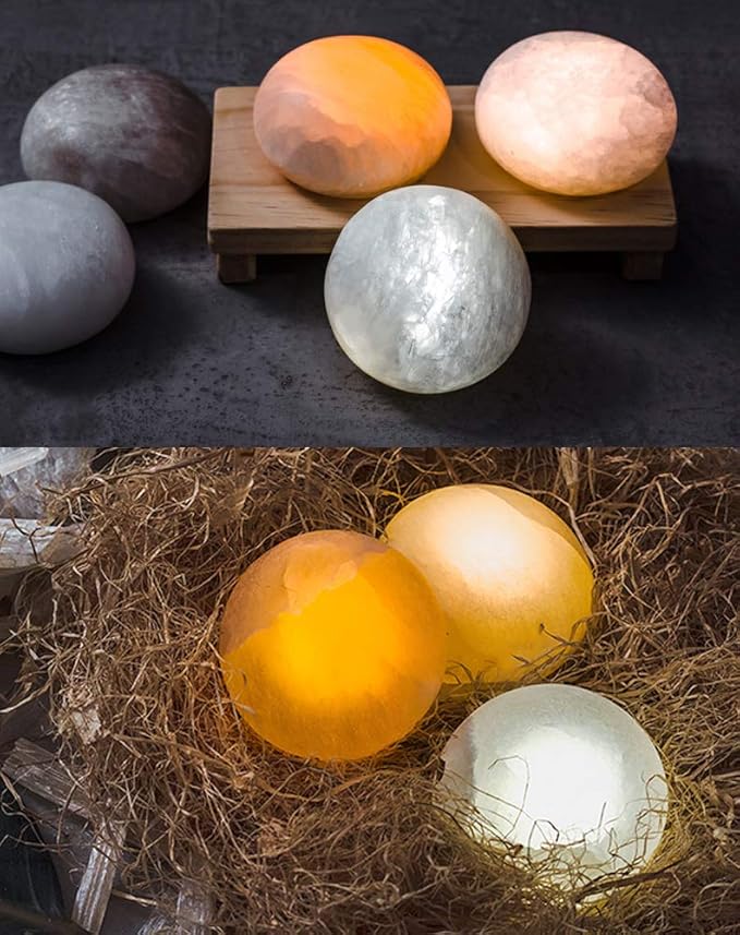 Selenite Lamp Hand Carved Stone Lamp Rechargeable Taplights Selenite Crystal Light with Dimmer (White/Warm/Yellow) for Bedroom Healing Natural Crystal Light (1 Piece, Round Taplight)