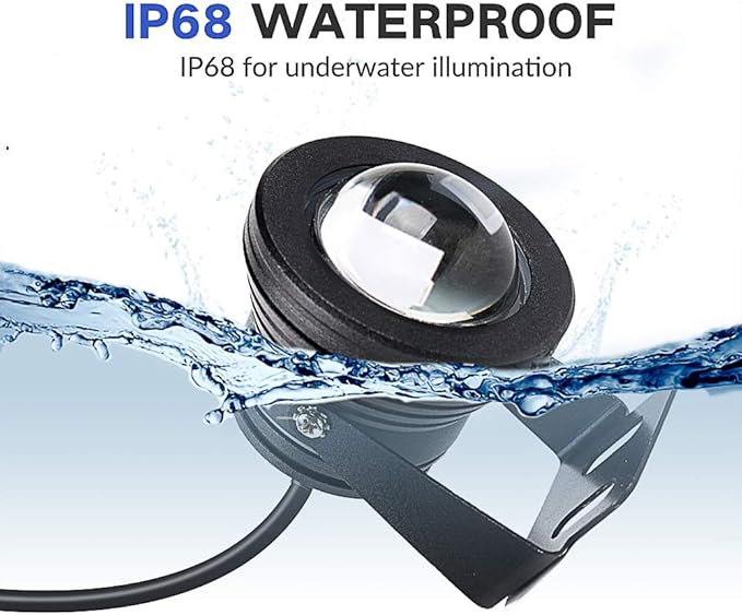 10W 12V 16 Million Colors LED Pond Light- 900LM IP68 Waterproof Outdoor Landscape Light with APP Control and 98.4-Inch Adapter for Landscape Fish Tank Pond Swimming Fountain Garden