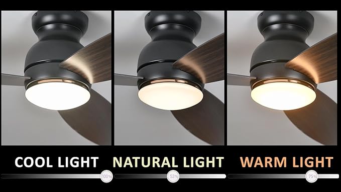 Carro Ceiling Fan with Lights, Indoor & Outdoor Ceiling Fan, 60" Low Profile DC Smart Ceiling Fan Compatible with Alexa, Siri, Google Home & Smart APP, Dark Walnut