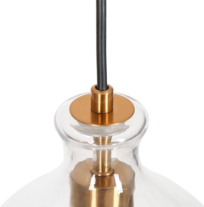 KSANA Pendant Lights Kitchen Island, 1-Light Electroplated Gold Teardrop Pendant Light with Textured Glass Shade Modern Adjustable Hanging Light Fixtures for Dining Room Hallway Bedroom