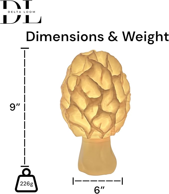 Morel Mushroom Lamp - USB Powered 15-Color Table Light with Remote & Switch - Cozy Soft Glow Nightlight - Unique Fungus Decor - Boho Cottage core Aesthetic