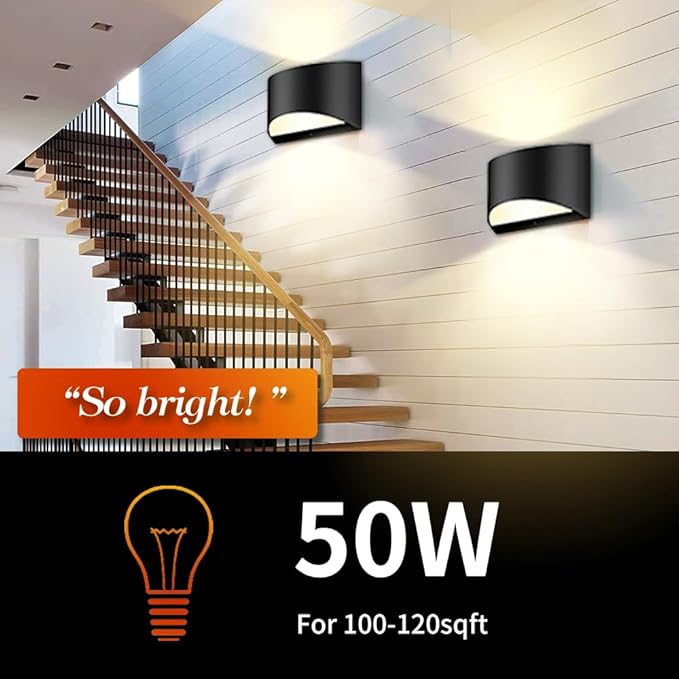 BLUEYE 2Packs Battery Operated Wall Sconce,Remote Control,Soft Warm 2700K-6000K,Cast Aluminum,Rechargeable,50W Equivalent Lamp,No Flicker,600Lumens,Dimmable,Black,Set of Two for Non-Hardwired