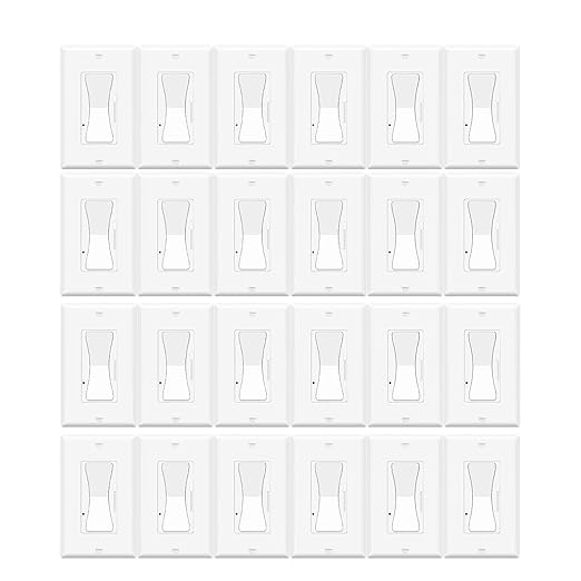 Dimmer Light Switch,Greencycle 24PK Single Pole/3 Way Dimmer Switch for Dimmable 150W LED CFL Light,600W Halogen and Incandescent,15A 120V,Neutral Wire Not Required,Residential/Commercial,ETL Listed