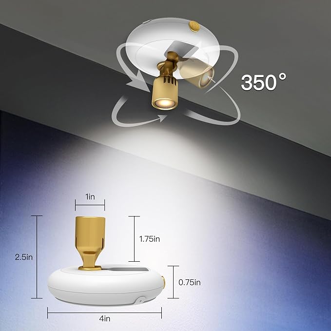 Led Spotlight Battery Powered,Wireless Picture Lighting for Painting Art Display on Wall with Remote, Indoor Uplight for Tree Plants, Dimmable Puck Accent Light for Painting Frame Portrait Gallery