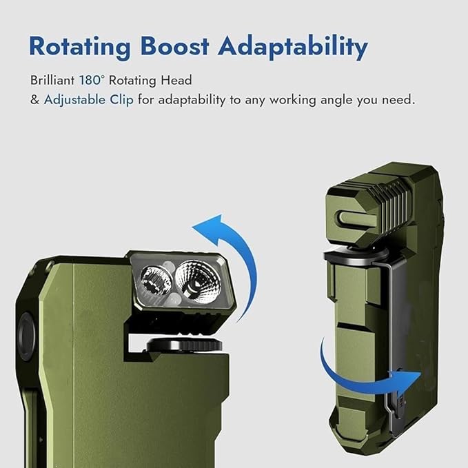 G5 Mini Flashlight,G5 Pocket-Sized LED Light- 400lm Brightness,G5 Rechargeable Mini Edc Flashlight with Clip,180° Rotatable Small Magnetic Flashlights,For Outdoor Emergency Camping Daily Carry (#B)