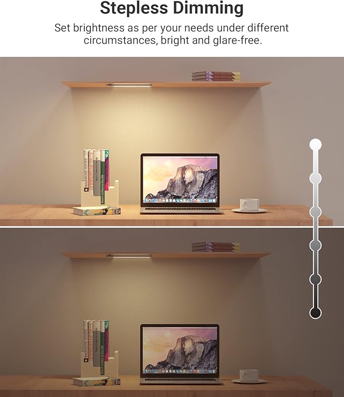 Lyridz Rechargeable Under Cabinet Lights with 90 Degree Adjustable Motion Sensor, 1500mAh Wireless LED Closet Lights, 1-120LM Stepless Dimmable Night Light for Kitchen and Wardrobe, 2-Pack