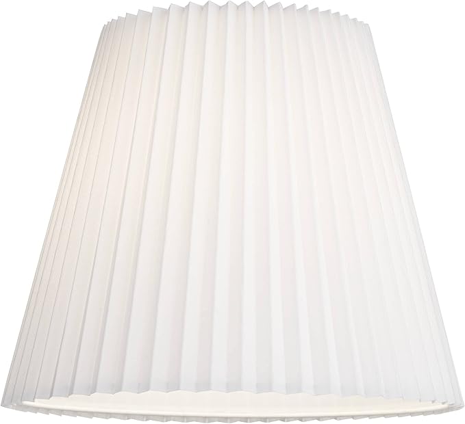 Hardback Knife Pleated Empire Lamp Shade Brussels White Large 10" Top x 17" Bottom x 14.75" Slant x 14.5" High Spider with Replacement Harp and Finial - Springcrest