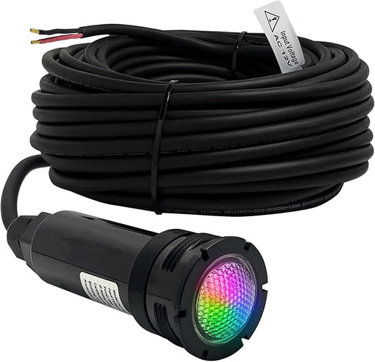 Replacement for Jandy HydroCool LED Pool Light RGBW 12W 12VAC 1.5 Inch Watercolors Nicheless, 100ft Cord 12Volt Pool Light for Inground Pools, Spa, Swim, Color Changing Energy Efficient