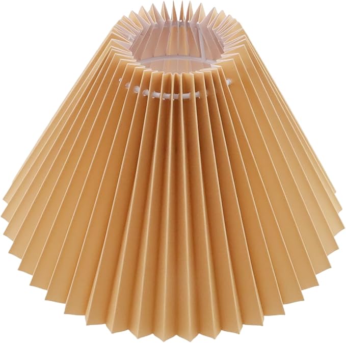 KUMGROT E28 Small Pleated Lamp Shade Scalloped Lamps Shade Lamp Replacement Cute Lamps Bedroom Living Room Home Office Decoration Dark Khaki