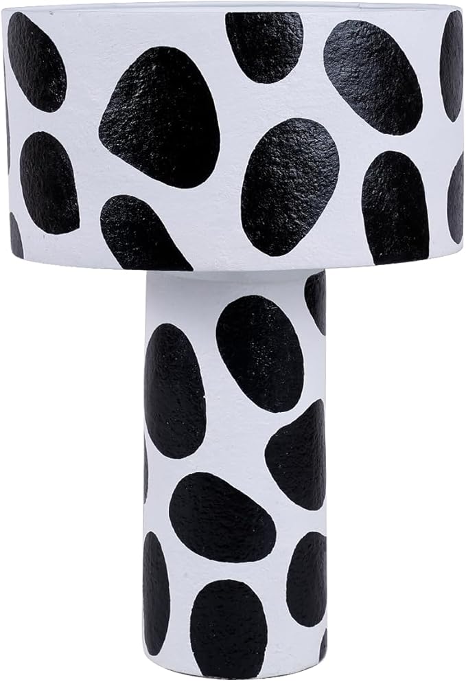 Handicrafts Home Farmhouse Black Table Lamp, 13.7x20.7 Handcrafted Paper Mache Table Lamp for Bedroom & Living Room, Bedside Nightstand Lamp, Modern Table Lamp for Side Table & Office, Home Furniture