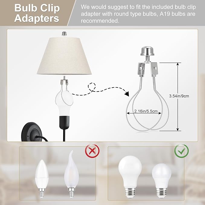 Small Lamp Shades Set of 2, Beige with Silver Thread Lamp Shade, 5.5" Top x 10" Bottom x 6.6" High, Glitter Linen Lamp Shades for Table Lamps Bedside Lamps, Spider, Bulb Clip Adapters Included