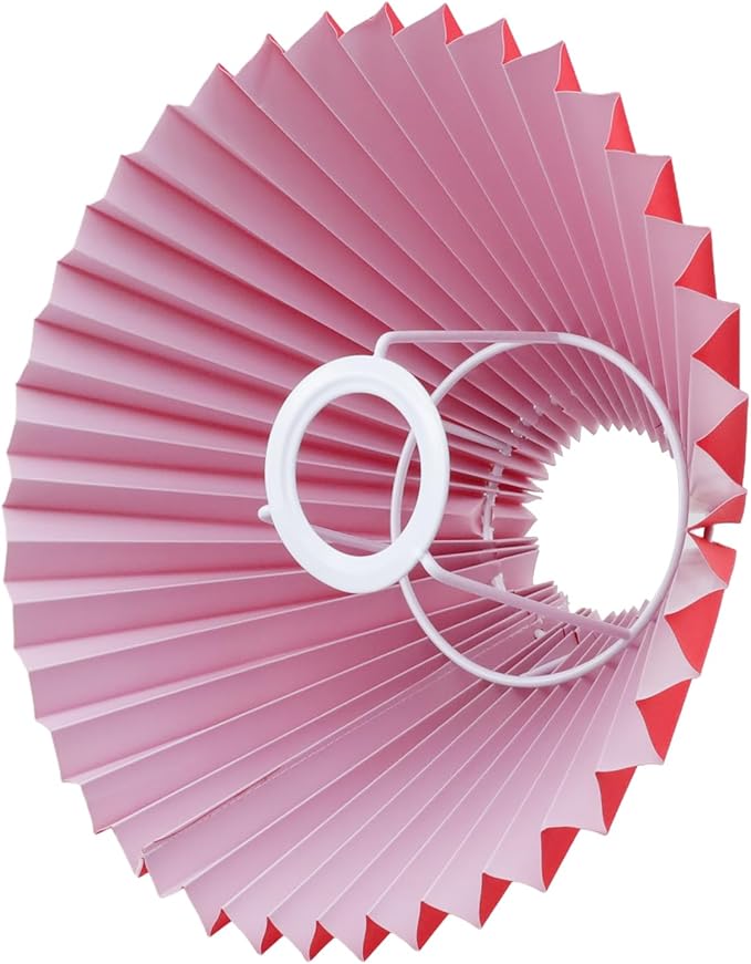 KUMGROT E28 Small Pleated Lamp Shade Scalloped Lamps Shade Lamp Replacement Cute Lamps Bedroom Living Room Home Office Decoration Red