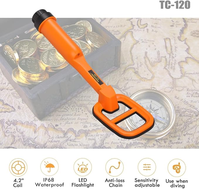 Underwater Metal Detector Submersive IP68 Fully Waterproof Metal Detector for Adults Under Water 100FT, Can detect All Metals with Large Coil, Accurate and Precise