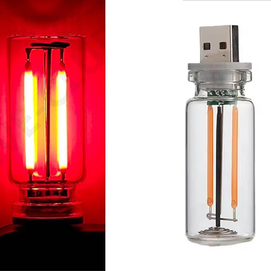 USB Night Light, Ambient Lighting car Led Light, led Light Bulb with Flexible Neck Plug in USB Automotive Night Light,for Car(Red)