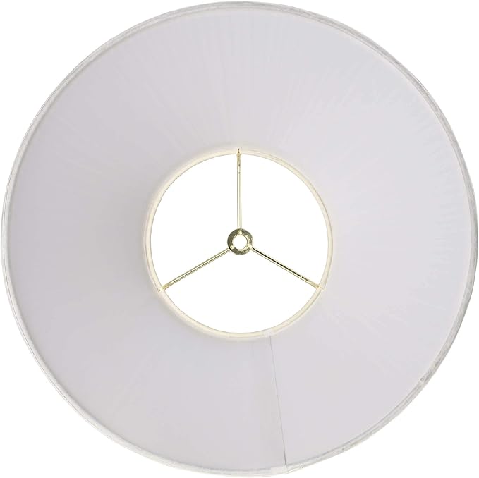 Ivory Mushroom Pleated Large Lamp Shade 6" Top x 14" Bottom x 7" High x 8" Slant (Spider) Replacement with Harp and Finial - Springcrest