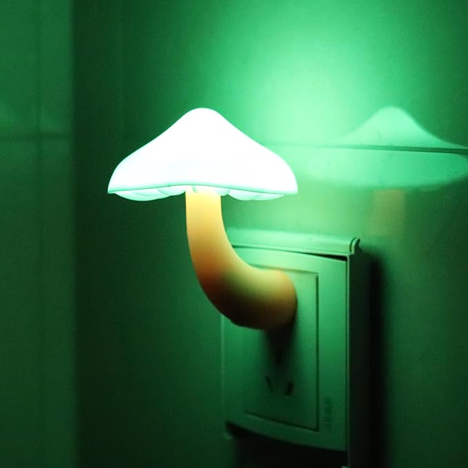 Mushroom Night Light, Mushroom Decor Bathroom LED Light, Decorative Night Lights Plug Into Wall, Sensor LED Bathroom Lamp Cute Night Light for Adults Kids, Toilet Light Kids Bathroom Decor