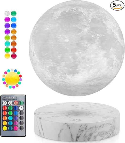 Levitating Moon Lamp, Floating and Spinning Moon Lamp 16 Colors LED Lighting Magnetic Levitation Luna Night Lights for Home Office Room Desk Decoration Unique Gifts