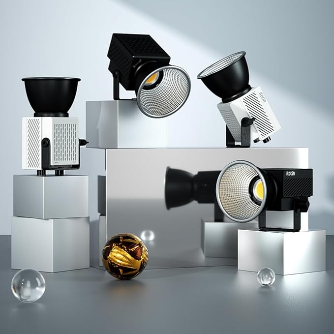 LED Video Light, 60W Bi-Color Video Light Mini COB Photography Light with 2.4G/APP Control, 2700K-7500K, CRI>96, TLCI>97, 8 Lighting Effects (1 Pack, Black)