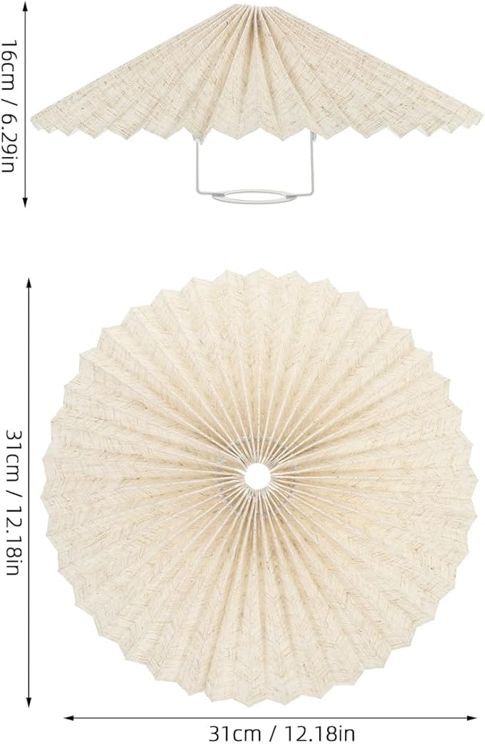 Pleated Fabric Lamp Shade Cover for Pendant and Table Lamps Modern Decorative Light Accessory Umbrella Shape Easy to Install Versatile Home Decor