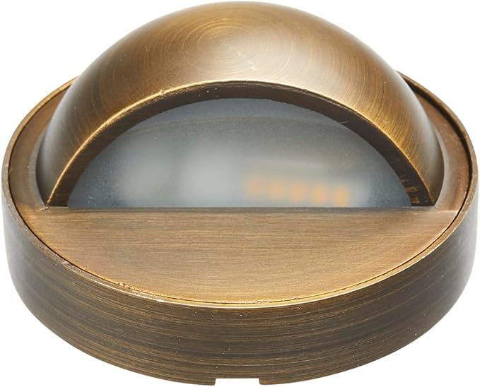 VOLT Cast Brass 12V Deck Light (Bronze) for Low Voltage Landscape Lighting on Outdoor Patio, Railing, Step, Fence & Dock