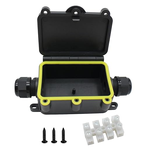 MAKERELE Small External Junction Box IP68,2 Way Clamshell-Type Underground Electrical Box with Screw Terminal Block Airtight Plastic Box Maximum Inner Diameter 12mm