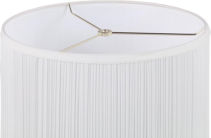 Aspen Creative 33139, Mushroom Pleated Traditional Spider Lamp Shade, Pleated White, 13" Top x 15" Bottom x 15" Slant