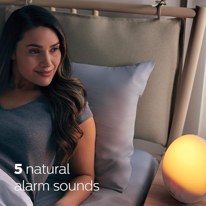 Philips SmartSleep Wake-up Light,Colored Sunrise and Sunset Simulation,5 Natural Sounds,FM Radio & Reading Lamp,Tap Snooze,HF3520/60,(Pack of 3)
