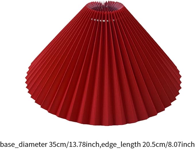 Pleated Table Lamp Shade Decorative Fashion Cloth Replacement Chandelier Shade for Dining Room Living Room, Red