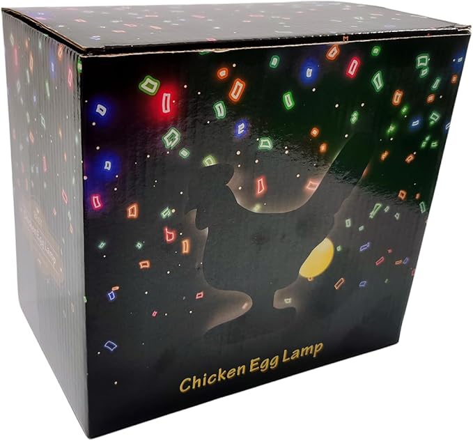 Upgraded Chicken Egg Lamp, Chicken Lamp, 16 Colors Change with Remote Control, 3D Resin Chicken Night Light with USB, Color Gift Box, Easter Birthday Gift for Friends (D)