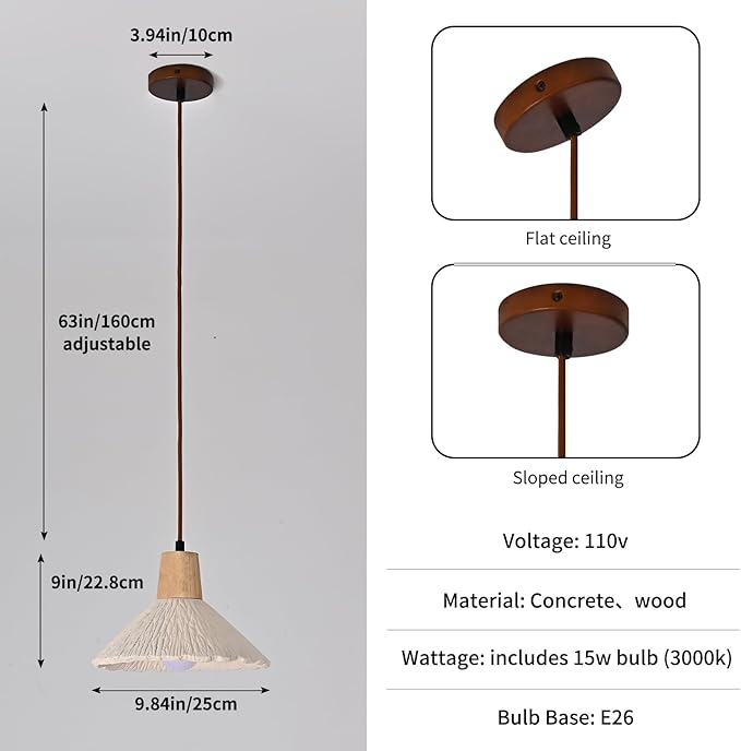 Pendant Lights Kitchen Island Wabi Sabi Lamp Flower Shaped Chandelier,Nordic Concrete Pendants Lamp, 15W Japanese Style Kitchen Hanging Lights with Adjustable Cord for Dining Room,Bedside,Hallway