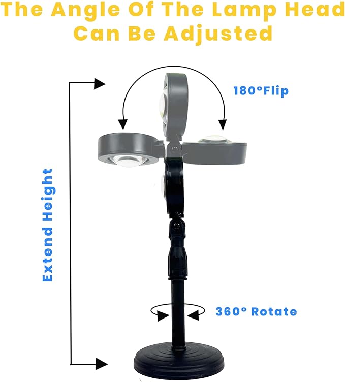 Sunset Projection Lamp with Remote – 16 Colors, Adjustable Mood Lighting, Strobe & Flash Modes – Bedroom, Party & TikTok Aesthetic
