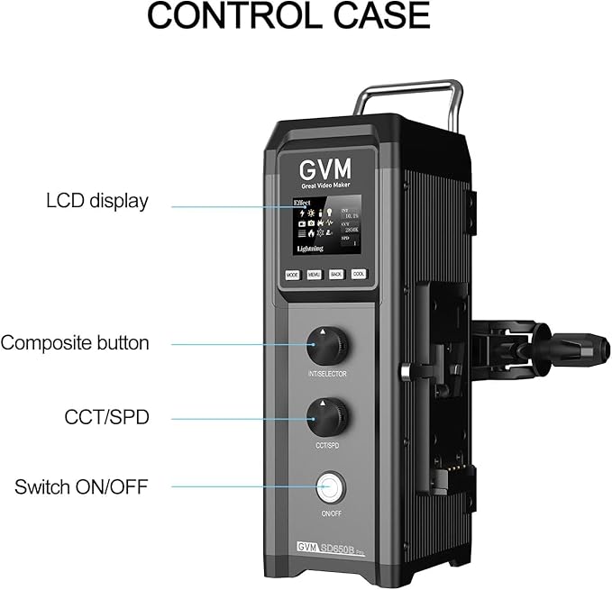 GVM Pro SD650B 650W Led Video Light, Studio Light with Bowen Mount, 81300lux/m Photography Lighting kit with 45° Standard Cover, Continuous Output Video Lighting with Controller, CRI 97+, 2700-6800K