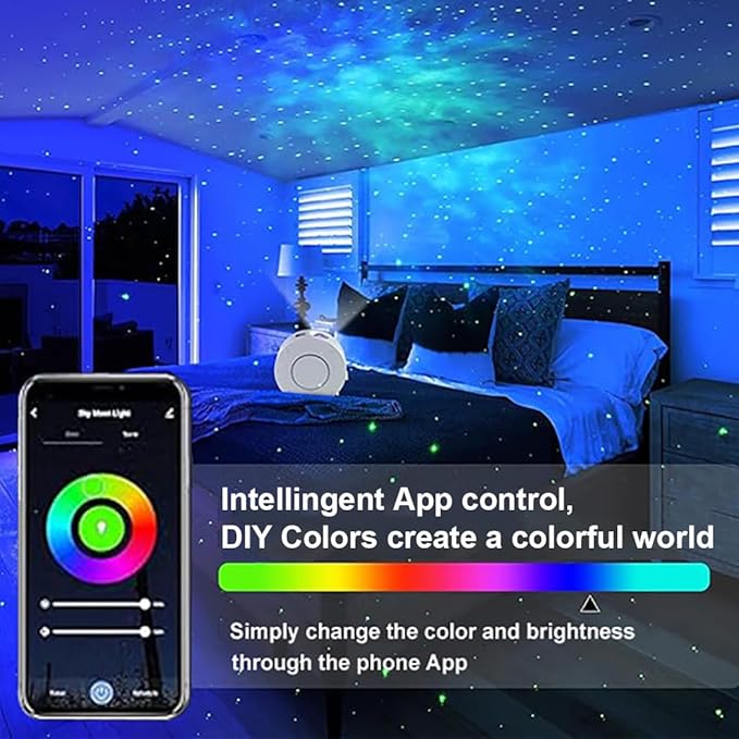 Galaxy Projector, Star Projector for Bedroom Full Ceiling Projected, Smart Control,Timer, Silent LED Night Light for Kids Adults Game Room Party Home Decor (Green Star+Remote)