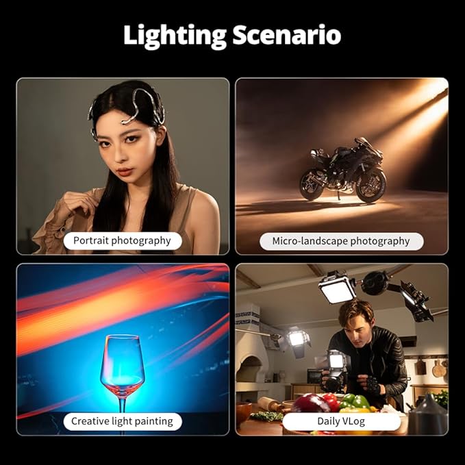 ZHIYUN FIVERAY M20C Combo RGB Video Light, 20W 2500K-10000K Portable Camera Light, HSI Mode, 16-Effects Temperature, Support Magnetic Attraction and APP Control,USB-C PD