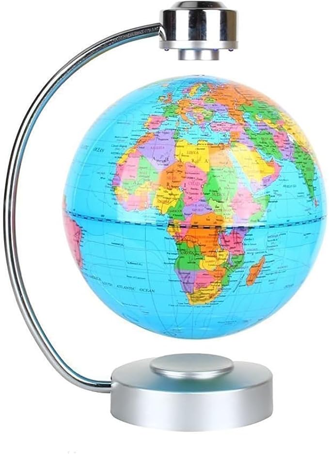 Magnetic Levitation Floating Globe NHSUNRAY 8'' Levitation Rotating Ball LED Illuminated World Map Earth for Desktop Office Home Decor (Navy Blue)