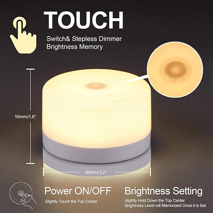 S SELDORAUK Nursery Night Light for Baby,Portable LED Touch Night Lamp for Kids & Adult,Dimmable Tap Light,Breastfeeding,Sleep Aid,USB Rechargeable Nursing Lamp,Warm Night Light,Soft Eye Caring,1Pack