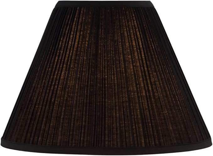Aspen Creative 33167, Mushroom Pleated Traditional Black Spider Lamp Shade, 6-1/2" Top x 15" Bottom x 11" Slant