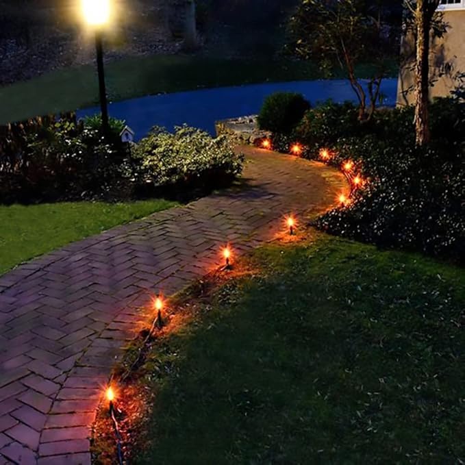 C9 Ceramics Orange String Lights, 25Ft Outdoor Halloween String Light with 26 Ceramics Orange Bulbs(1 Spare), Halloween Lights for Indoor Outdoor Party Holiday Decor, Black Wire
