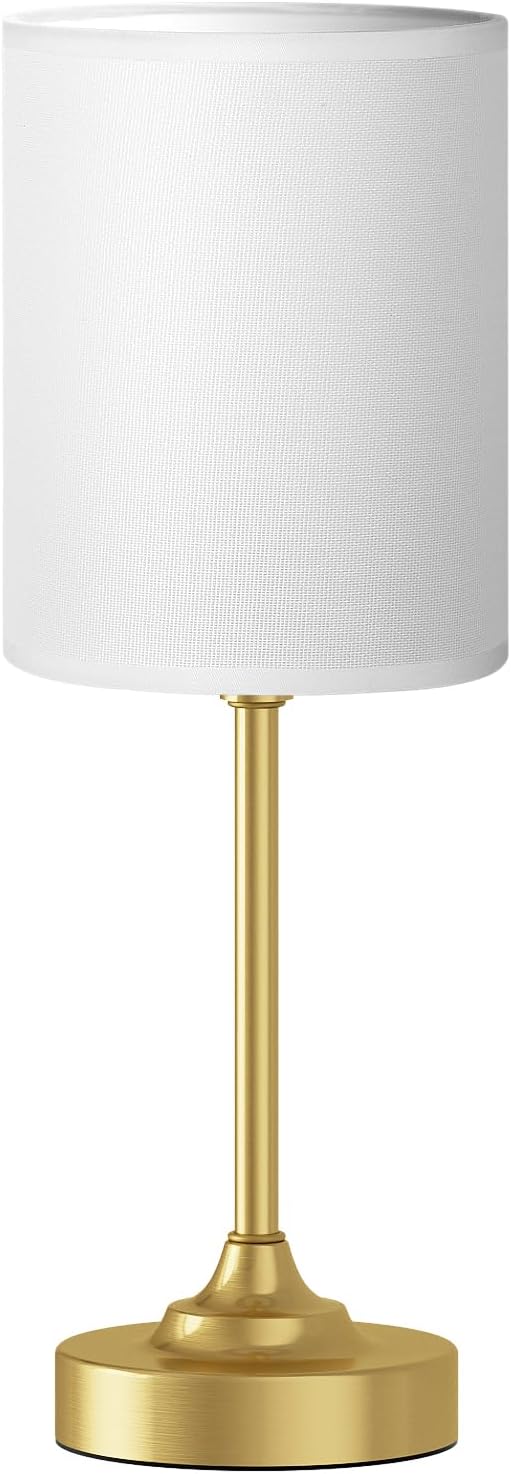 Touch Bedside Table Lamps for Bedroom - 3 Way Dimmable Gold Nightstand Lamp, Small Desk Lamp for Office, Living Room, Dorm Room, Reading