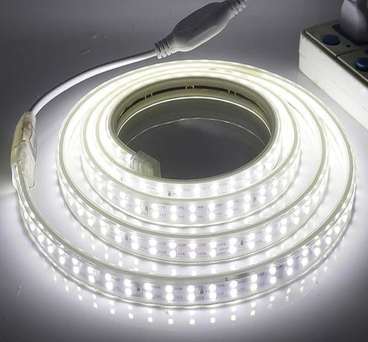 SUYOOULIN LED Strip Lights, High Voltage AC110V-130V 50ft/15m Super Bright 60000LM Waterpoof IP68 2835 180 LEDs/m LED Light Strips for Home Garden Outdoor Decoration(Daylight White 6500K)