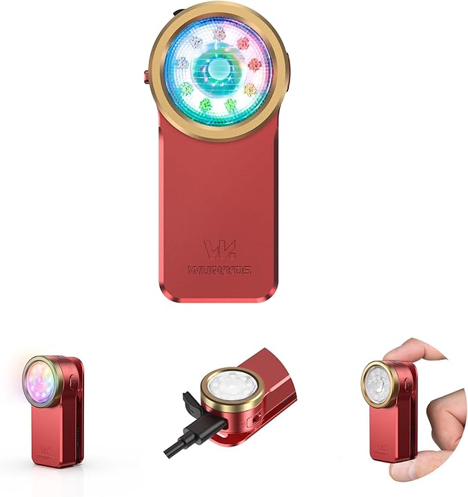 Wurkkos HD03 Rechargeable EDC Flashlight 680 High Lumen Clip Light, Small Flashlight Triple Light Source, 90 High CRI, IPX6 Waterproof, Magnetic Mini Pocket Flashlight for Working Emergency Signal
