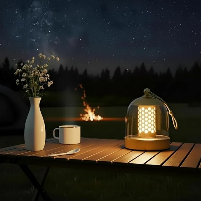 Camping Lantern, IPX4 Waterproof Touch Control LED Night Light, USB Rechargeable & Long Lasting Battery, Portable Hanging Tent Lamp for Outdoor Camping Hiking Backpacking,Yellow Gold