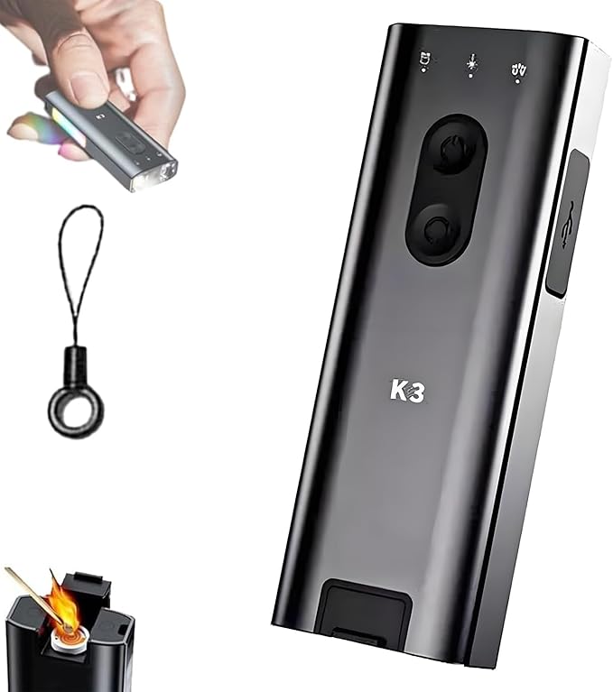 K3 Ultramulti EDC Keychain,Ultralight 40g Multifunctional Headlamp,800 Lumen Main Light,Magnetic Clip, USB-C Rechargeable, IP65 Waterproof for Outdoor, Emergency, Repair, Photography (Gray)