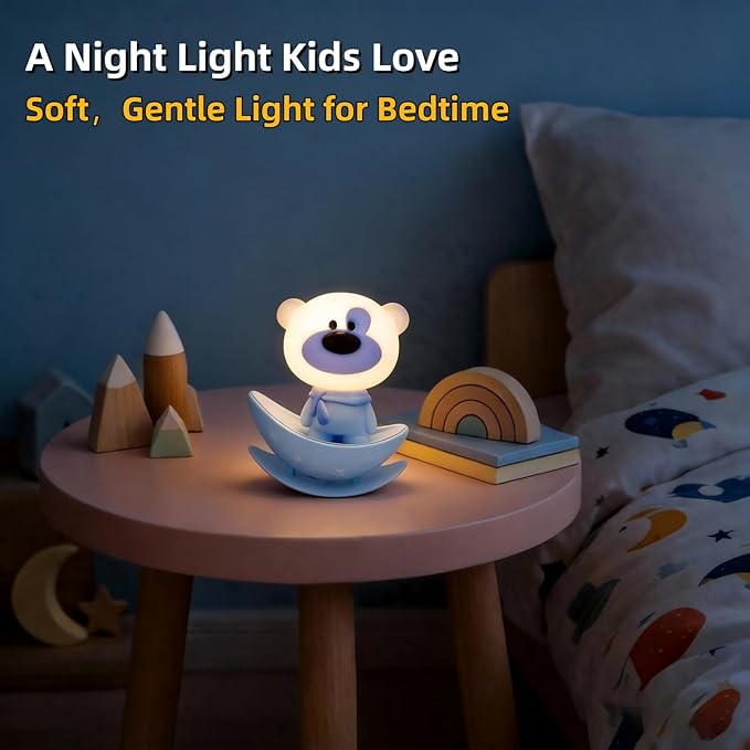 Night Lights for KidS,Rechargeable Nursery Night light,Small Lamps for Baby Nursery,Bluey Lamp Bear, Soft Warm Light,Breastfeeding,Sleep Aid,Cute Easter Gifts for Baby Toddler Kids Boys Girls