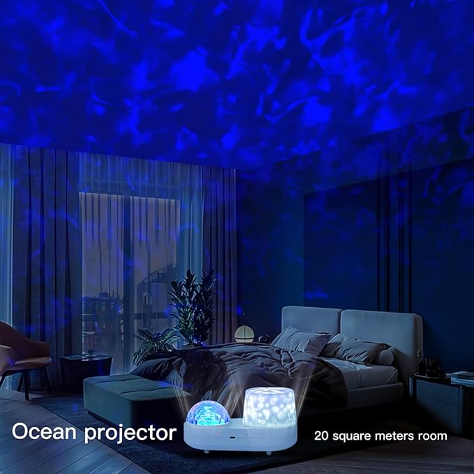 Ocean Night Light Projector, Kids Galaxy Projector for Bedroom, Nebula Star projector with USB Cable, 360 Degree Rotation Kid Night Light Lamp for Decorating Party,Birthdays,Christmas Gifts