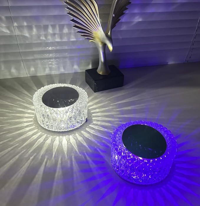 Crystal Lamp, Crystal Table Lamp Rose Crystal Lamp USB Diamond Table Lamp 16 Color Changing Touch Crystal Lamp (A)